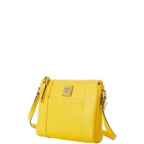 Dooney & Bourke Yellow Pebble Grain Lexington Crossbody Shoulder Bag